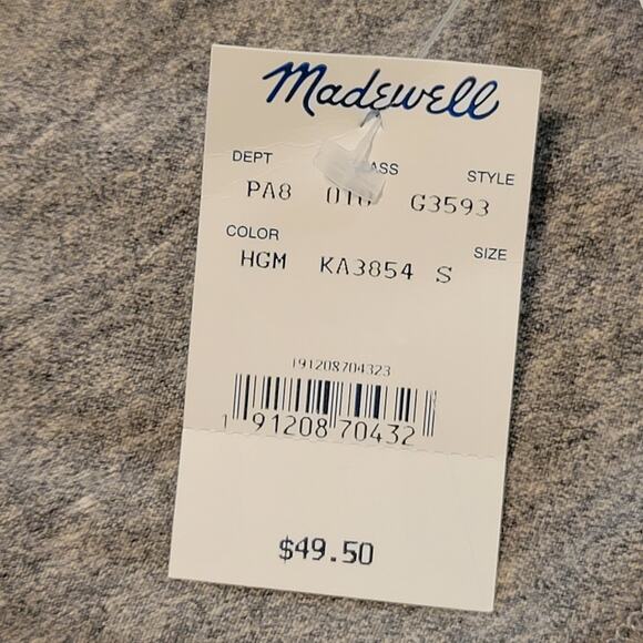 Madewell Womens Tee Small Gray Triblend Ex-Boyfriend Short Sleeve Minimalist - Picture 5 of 11